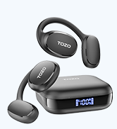 TOZO OpenEgo True Wireless Open Ear Headphone,5.3 Bluetooth Sport Earbuds with Earhooks for Long ...