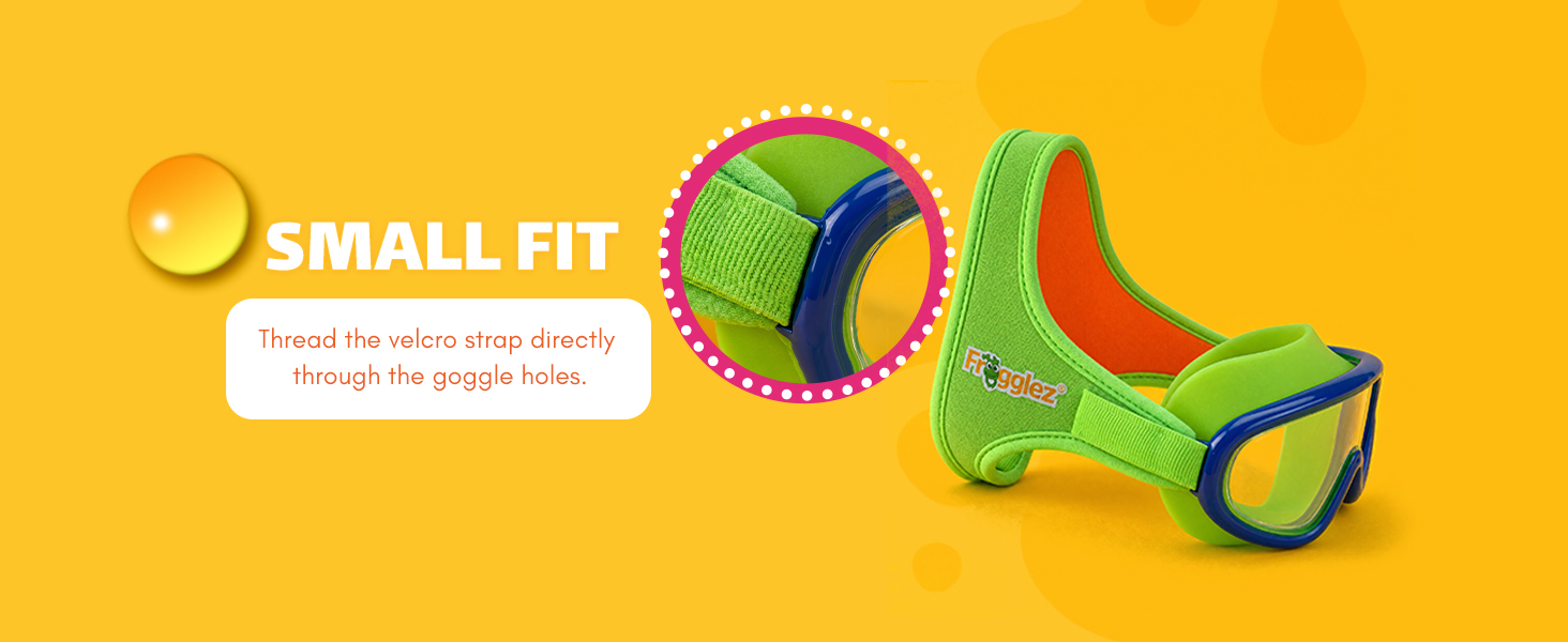 Daniel&amp;#39;s Tiger swim goggle strap adjusted for a medium fit for kids ages 5 to 7