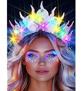 DRESBE Light Up Starfish Tiara and Crown LED Seashell Headband Beach Mermaid Hair Accessories for...