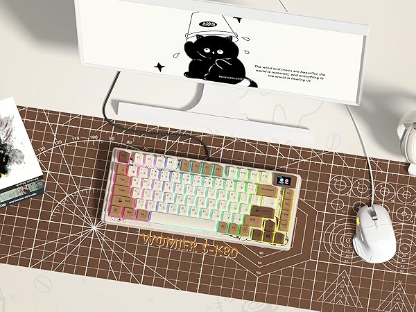 75% Keyboard with Color Multimedia Display Mechanical Gaming Keyboard