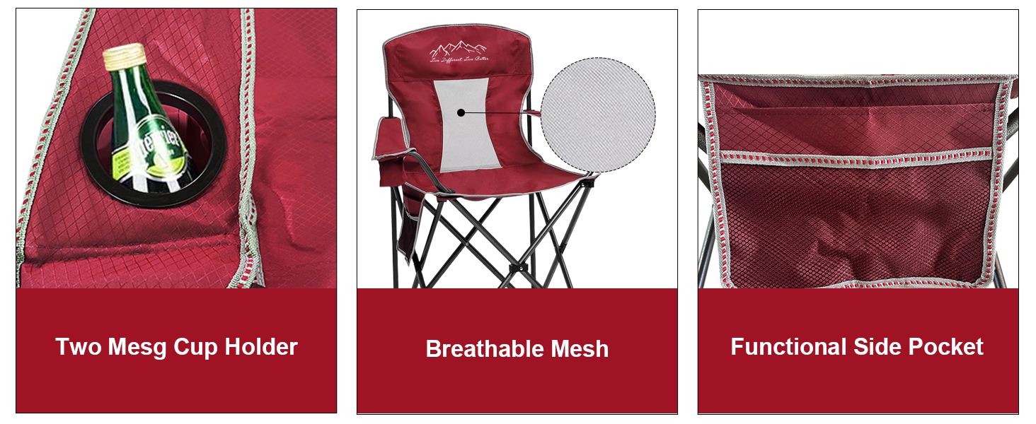 outdoor mesh camping folding chair