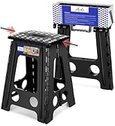 ACKO Folding Step Stool Foldable 17.5 Inch Stool 400 lbs Capacity,Plastic Stools for Adults and K...