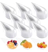 LIOUCBD 200Pcs Tear Drop Mini Appetizer Plates, Plastic Dessert Cups, Clear Tasting Spoons, Dispo...
