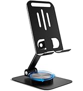 HZZADZXW Metal Cell Phone Stand for Desk, Multi-Angel Adjustable 360° Rotation Non-Slip and Folda...
