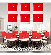 Yahpetes Chair Covers 6 Pcs Christmas Chair Covers 19.7" X 23.6" Red Hat Dining Chair Slipcovers ...