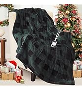 Homemate Electric Blanket Heated Throw - 50“x60“ Ultra Soft Cozy Flannel Heating Blanket with 10 ...