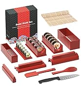 HI NINGER Sushi Making Kit Deluxe Edition Complete Sushi Maker Kit 12PCS Home Sushi Mold Press wi...