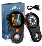 Kids Microscope Handheld 2.0 inch IPS Color Screen,Marco Digital Microscope 500x Magnification,Po...
