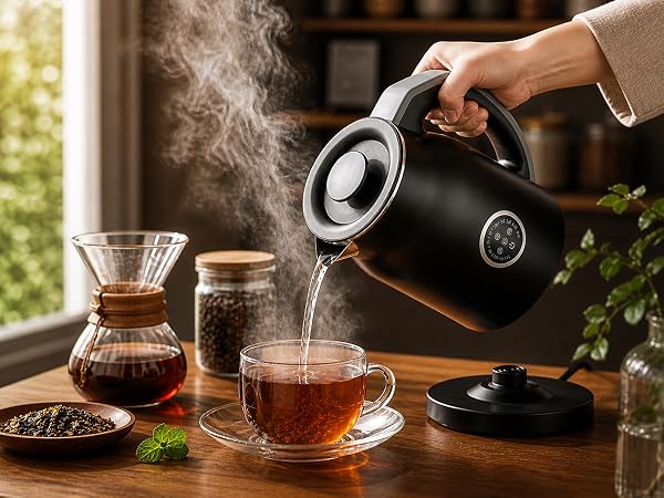 Electric Kettle 1.2L with 45-90? Temp Control, 1000W Fast Heating 6-Min Deep Boil,