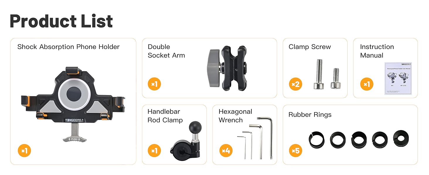 Motorcycle Cell Phone Mount with Vibration Dampener