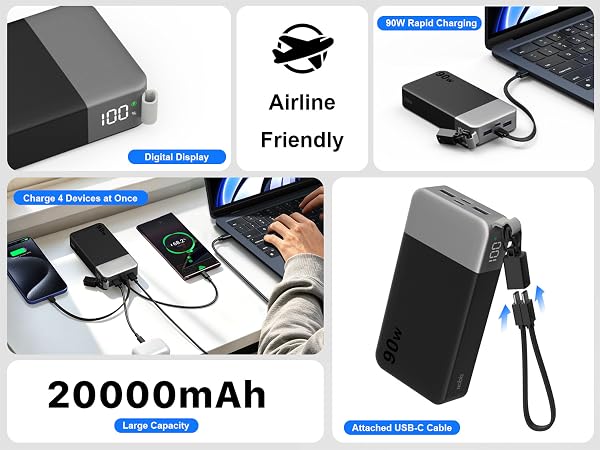 Nobis 20000mAh Power Bank 90W Fast Charging