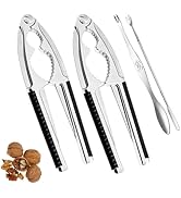 Nut Cracker, 2-Pack Stainless Steel Nutcracker with Non-Slip Handle, for Walnuts, Pecans, Hazelnu...