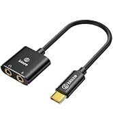 USB C to 3.5mm Jack Audio Adapter External Sound Card with 3.5mm Headphone and Microphone TRS Jac...