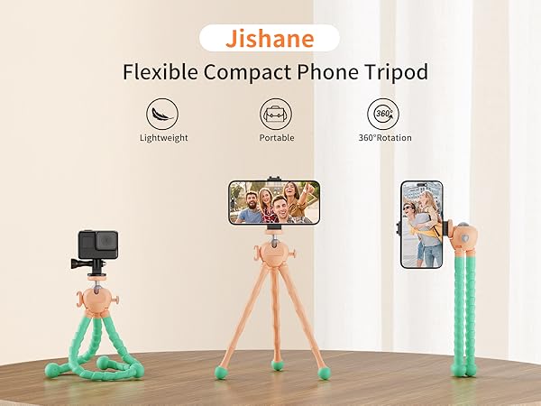 flexible compact phone tripod