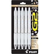 PILOT Pen G2 Design Collection Dots, Refillable &amp; Retractable Gel Ink Pens, Fine Point, 0.7mm, 5-...