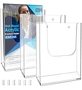KTRIO Acrylic Brochure Holder Wall Mount 8.5 x 11, Clear Wall Brochure Display Stand, Plastic Han...