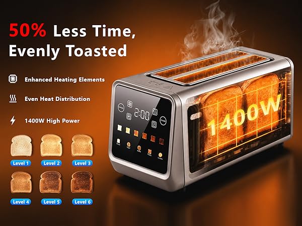 toaster 4 slice wide slot