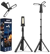 AKOFUN Camping Light with Stand, 15000 mAh Rechargeable Cordless Work Light with 3 LED Lamp Heads...