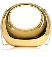 SURPRISE PIE Women's Formal Acrylic Metallic Clutch Purses Wedding Guest Crescent Evening Bag wit...