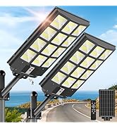 8000W Solar Street Lights Outdoor - 7000K Solar Lights Outdoor Waterproof Dusk to Dawn, Commercia...
