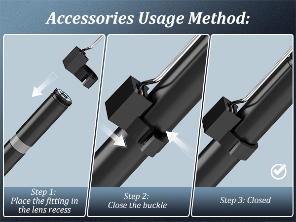 The usage method of the endoscope camera with light&#39;s accessories.
