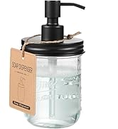 SheeChung Mason Jar Soap Dispenser, Dish Soap Dispenser Kitchen, Stainless Steel Pump Lid, Glass ...
