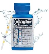 Taylor S-1403, 7-in-1 Pool and Spa Test Strips for Free/Total Chlorine, Bromine, pH, Total Alkali...