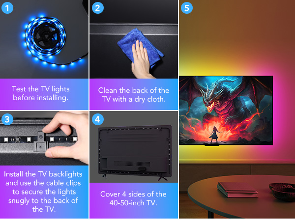 How to install TV backlight