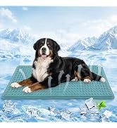 GOLOPET Gian Large Dog Cooling Mat 45x23 in,Ice Breathable Fabric, Solid Silicone Honeycomb Heat ...