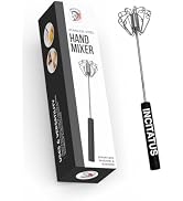 Premium Semi-Automatic Rotary Egg Beater – Stainless Steel Blades, Ergonomic Non-Slip Handle – Wh...