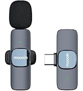 Moooin Wireless Mini Microphone for iPhone/Android:Lapel Microphone for Video Recording,Plug and ...