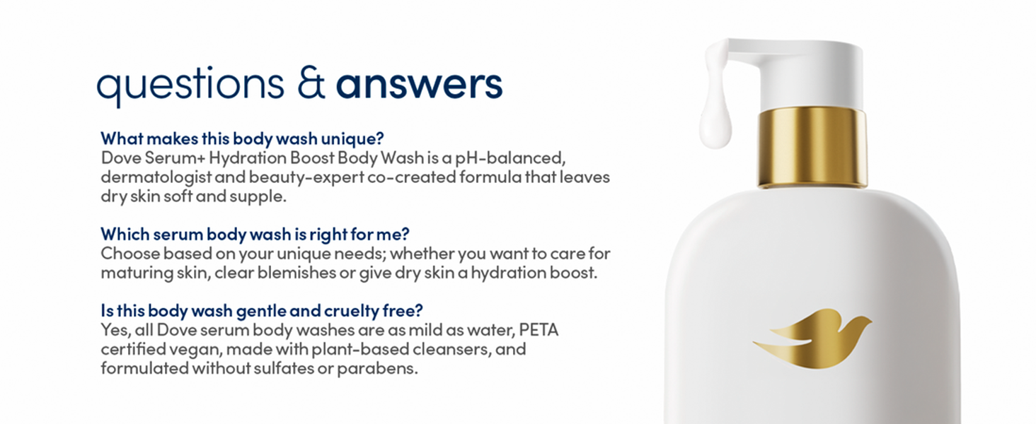 Dove body wash product questions and answers section