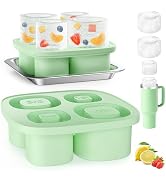 YLYYCC Large Ice Cube Mold for 40 30 20 oz Stanley Tumbler Cup Accessories, BPA Free Green Silico...