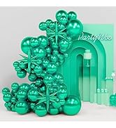 PartyWoo Metallic Green Balloons, 130 pcs 22 Inch Star Balloons and Metallic Green Balloons Diffe...