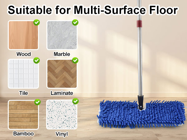Dust Mop for Hardwood Floor Cleaning, great for clean wood, marble, tile, vinyl hardwood floors
