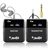 Moukey Wireless in Ear Monitor System, Stereo IEM System 2.4G Wireless with Transmitter Beltpack ...