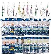 FREE FISHER Bait Fishing Rigs, 22 Packs Fishing Bait Rigs Fish Skin Feather Hooks for Freshwater ...