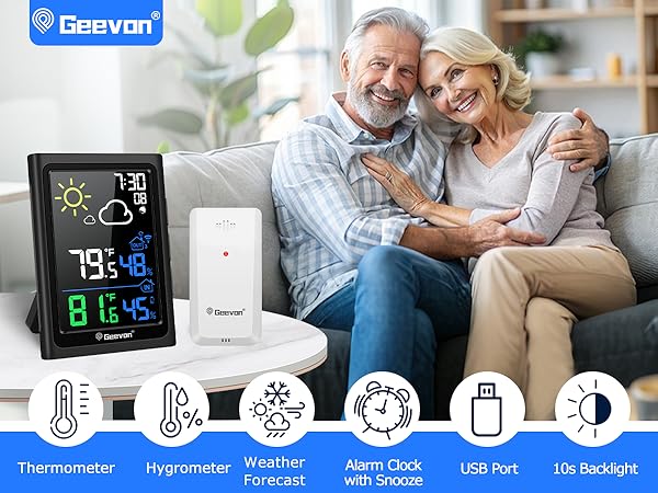 Indoor outdoor temperature and humidity monitor