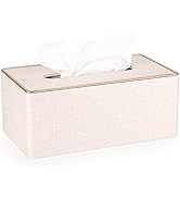 Sumnacon Rectangular Linen Tissue Box Cover - Stylish Tissue Box Holder with Magnetic Bottom, Dec...