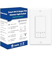 1 Pack Smart Dimmer Switch, Single Pole with Neutral Wire Required, 2.4GHz WiFi Switch Compatible...