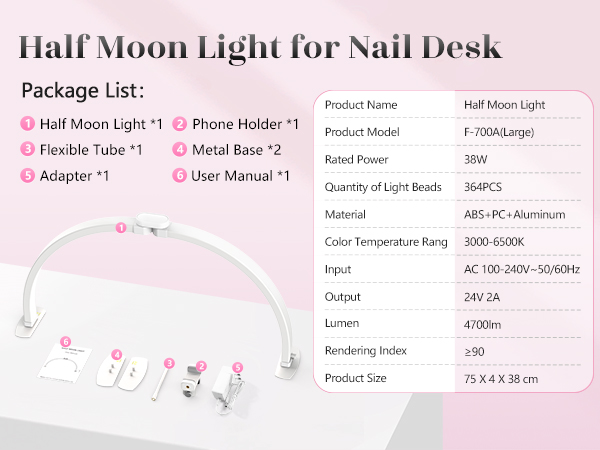 nail tech desk lamp