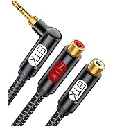 EMK 3.5mm to RCA Cable, Jack to RCA Stereo Audio Cable Gold Plated RCA to AUX Audio Cable Compati...