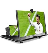 12 Inch Mobile Phone Screen Magnifier, 3D Phone Magnifying Screen, Foldable Amplifier Stand Holde...