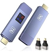 Wireless HDMI Transmitter and Receiver, Wireless HD Extender Plug &amp; Play Portable 2.4G/5G with LE...