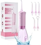 TOVENDOR Water Dental Flosser, Rechargeable Dental Oral Irrigator, 3 Modes, 5 Tips for Teeth Clea...