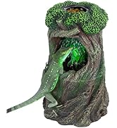 REPTI ZOO Reptile Waterfall Drinking Fountain with Food Dish, 1000ML Large Reptile Terrarium Wate...
