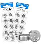 Voniko AG13 LR44 Batteries 20 Pack—[Ultra Power] Premium Alkaline 1.5 Volt LR44 Button Cell Batte...