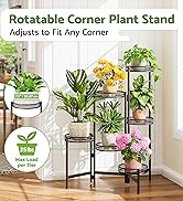 3-Tier Large Plant Stand Indoor with 7.9-Inch Wide Drainage Tray