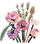 OSDUE Mini Bricks Flower Bouquet Building Sets, Artificial Flowers, DIY Unique Decoration Home, 5...