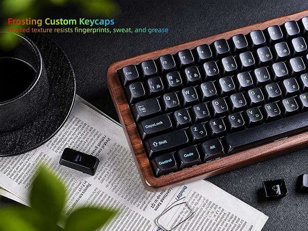Womier Frosted Jelly Keycaps, Clear Shine Through Keycaps Mechanical Keyboard Caps